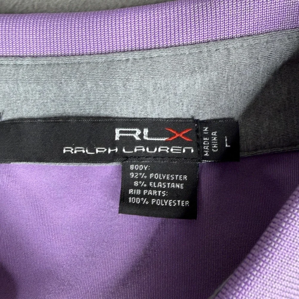 RLX‎ Ralph Lauren Polo Shirt Mens Large Purple Performance Golf Top Stretch